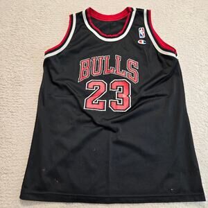 Vtg Michael Jordan #23 Champion NBA Jersey Size M 1990s Made in USA Distressed